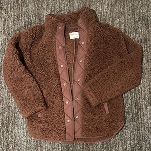 Abercrombie & Fitch Chocolate Sherpa Jacket